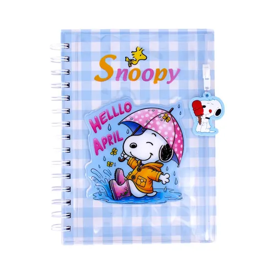 Caderno Espiral A5 Com Pasta Snoopy Com 100 Folhas
