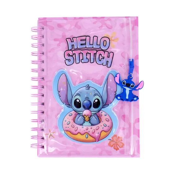 Caderno Espiral A5 Com Pasta Stitch Com 100 Folhas