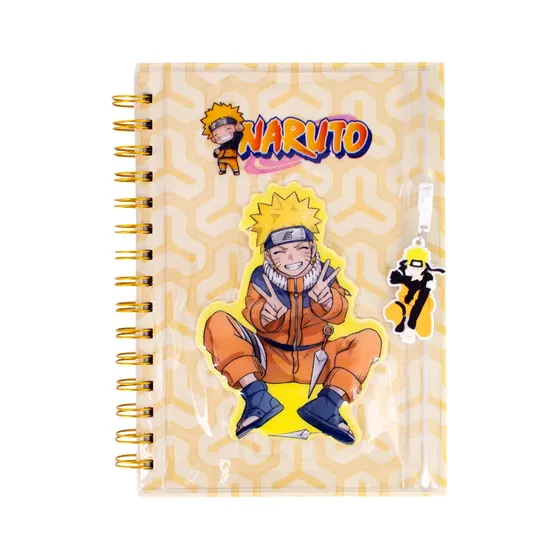 Caderno Espiral A5 Com Pasta Naruto Com 100 Folhas