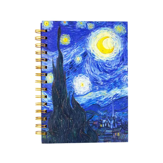 Caderno Espiral A5 Noite Estrelada Com 100 Folhas