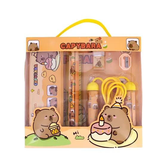 Kit Papelaria Completo Infantil Corda Com 06 Pecas