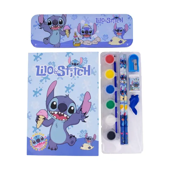 Kit Papelaria Completo Infantil Tinta Com 08 Pecas