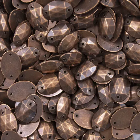 Chaton Para Costura Oval Sextavado 10X14Mm Em Abs Com 500Gr