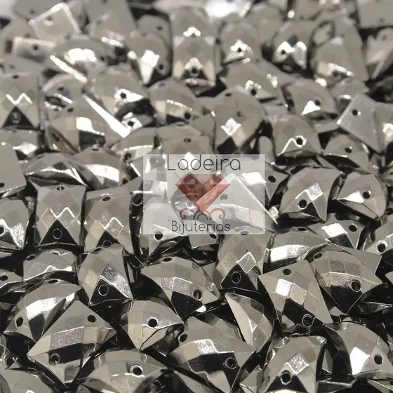 Chaton Para Costura Retangular Sextavado 10X14Mm Em Abs Com 500Gr