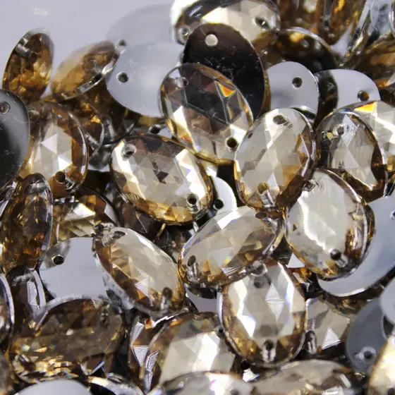 Chaton Para Costura Oval 10X14Mm Em Acrilico Com 500Gr