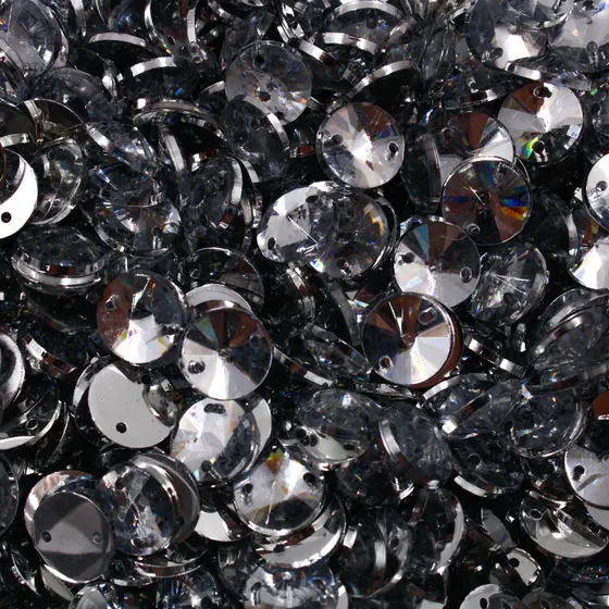 Chaton Para Costura Redondo Spike 10Mm Em Acrilico Com 500Gr