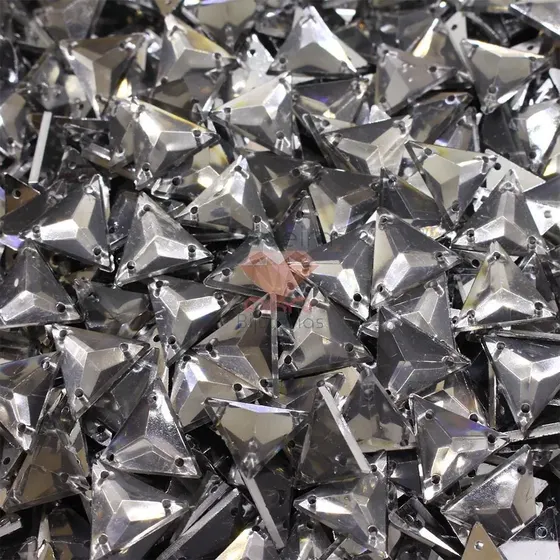 Chaton Para Costura Triangular 14X14Mm Em Acrilico Com 500Gr