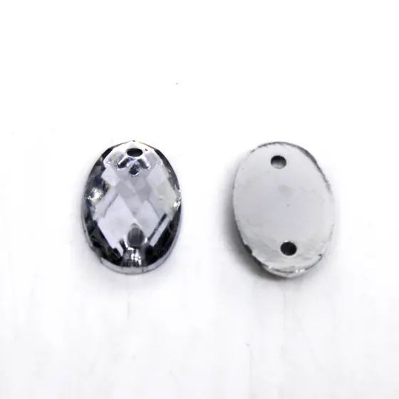 Chaton Para Costura Oval Sextavado 8X12Mm Em Acrilico Com 500Gr