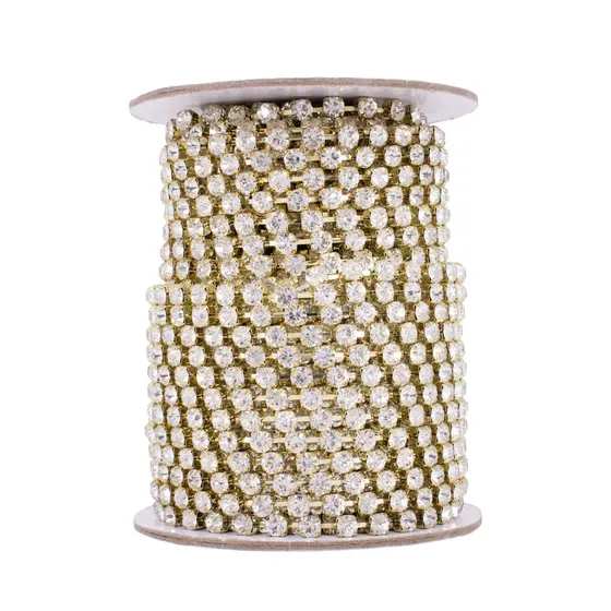 Corrente De Strass Ss28 Em Vidro Com 25 Metros