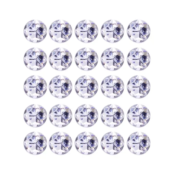 Chaton Para Costura Redondo Sextavado 14Mm Em Acrilico Com 500G