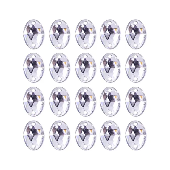 Chaton Para Costura Oval Sextavado 10X14Mm Em Acrilico Com 500G 001