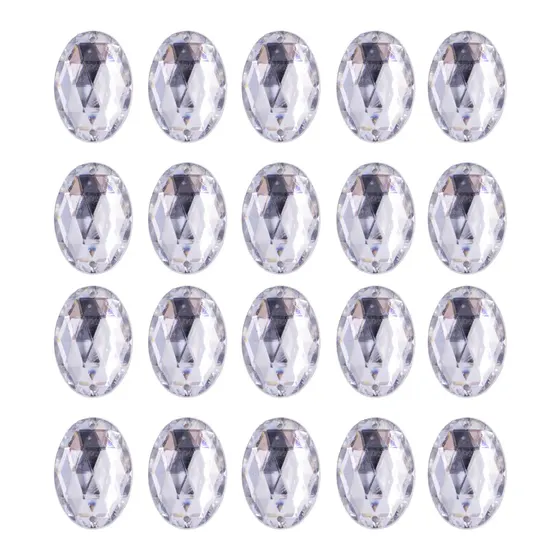 Chaton Para Costura Oval Sextavado 18X25Mm Em Acrilico Com 500G