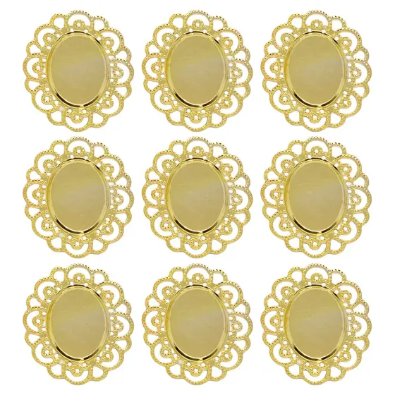 Tag Moldura Oval Para Chaton 18X25Mm Em Ferro Com 200 Pecas