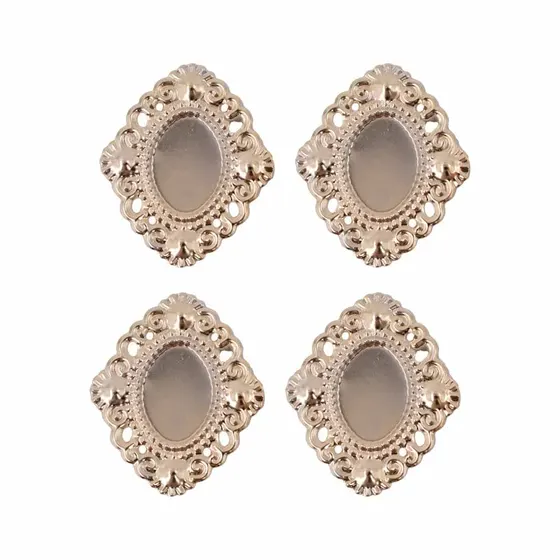 Tag Moldura Oval Pontuda Para Chaton 13X18Mm Em Ferro Com 200 Pecas