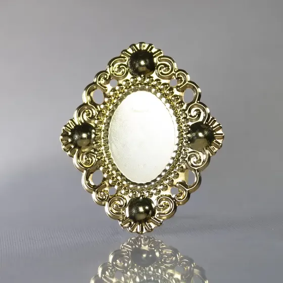 Tag Moldura Oval Pontuda Para Chaton 10X14Mm Em Ferro Com 200 Pecas