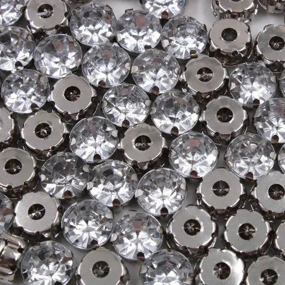 Chaton Engrampado Redondo 10Mm Em Metal E Acrilico 500 Pecas