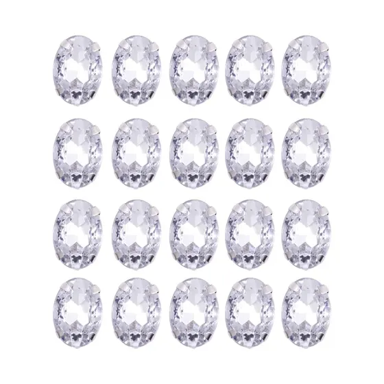 Chaton Engrampado Oval 10X14Mm Em Metal E Acrilico 500 Pecas