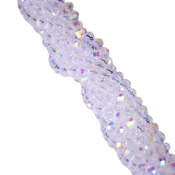 Fio De Cristal Irisado Transparente 06Mm Em Vidro Com 10 Fios