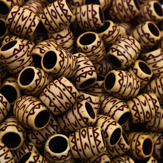 Azeitona Estilo Madeira Tribal 10Mm Em Plastico