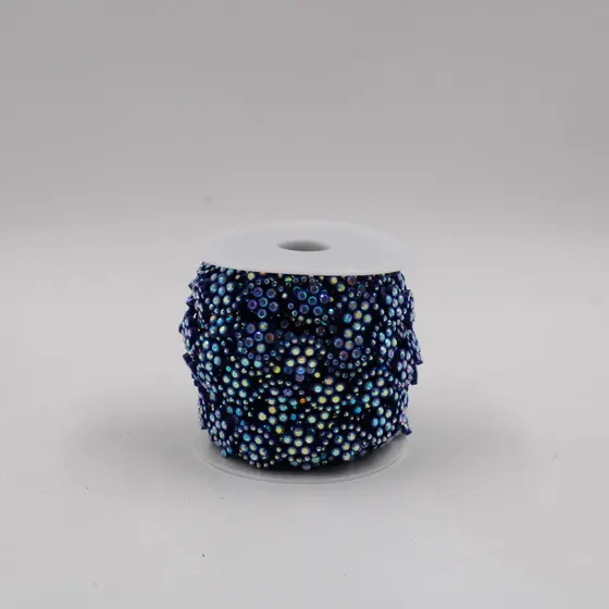 Aljofre Flor 16Mm Em Pedraria Abs Com 9,14 Metros - Azul Royal