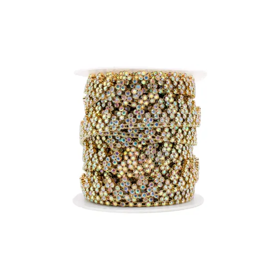 Aljofre Cacho De Uva 14Mm Em Pedraria Abs Com 9,14 Metros - Dourado