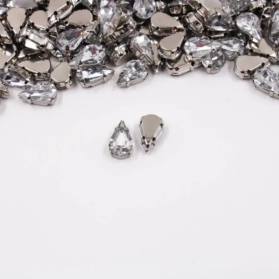 Chaton Engrampado Gota 8X13Mm Acrilico Com 500 Pecas