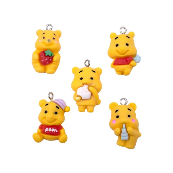 Kit Pingente Ursinho Pooh Baby 25Mm Em Resina Com 50 Pecas