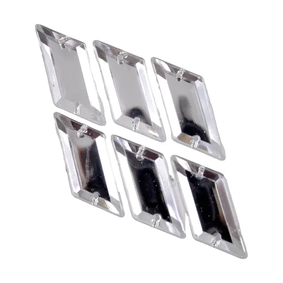 Chaton Para Costura Paralelogramo 13X29Mm Em Acrilico Com 500 Pecas