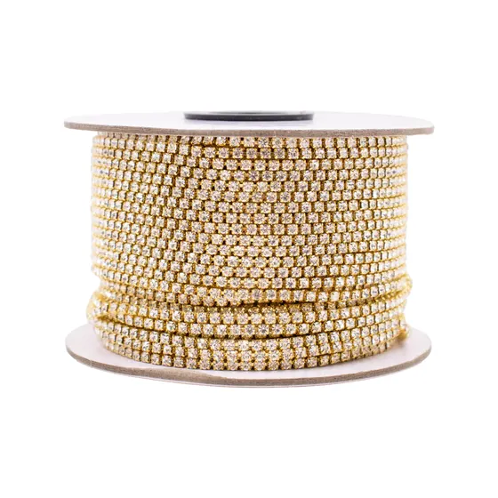 Corrente De Strass Junta Ss12 Em Vidro Com 50 Metros