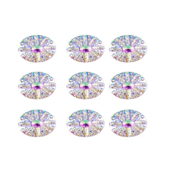 Chaton Oval Com Strass 13X18Mm Para Costura Com 300 Pecas