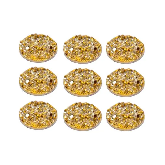 Chaton Drusa Oval 10X14Mm Para Costura Com 500 Pecas - Dourado