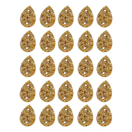 Chaton Drusa Gota 10X14Mm Para Costura Com 500 Pecas - Dourado