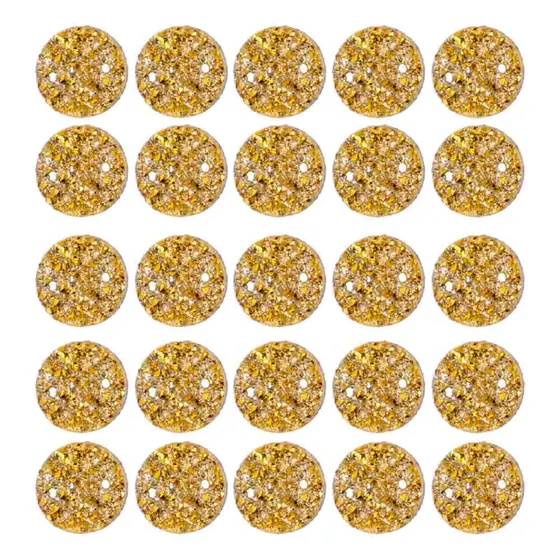 Chaton Drusa Redondo 12Mm Para Costura Com 500 Pecas - Dourado