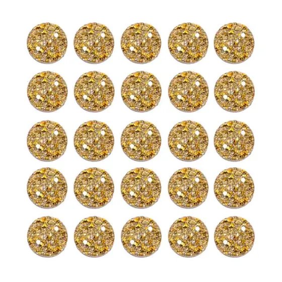 Chaton Drusa Redondo 10Mm Para Costura Com 500 Pecas - Dourado