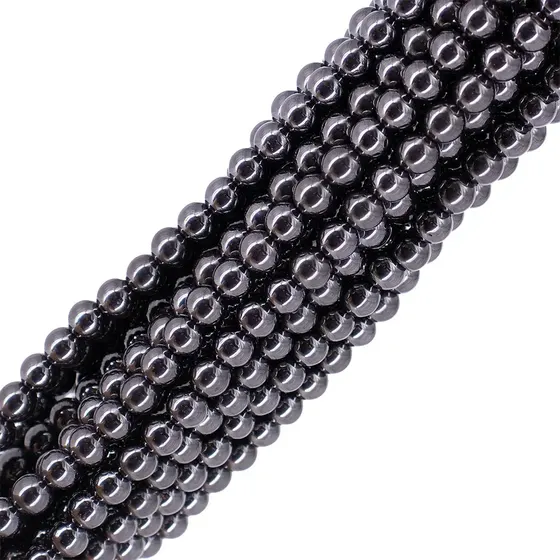 Fio De Pedra Natural Hematita 08Mm Com 10 Fios - Grafie
