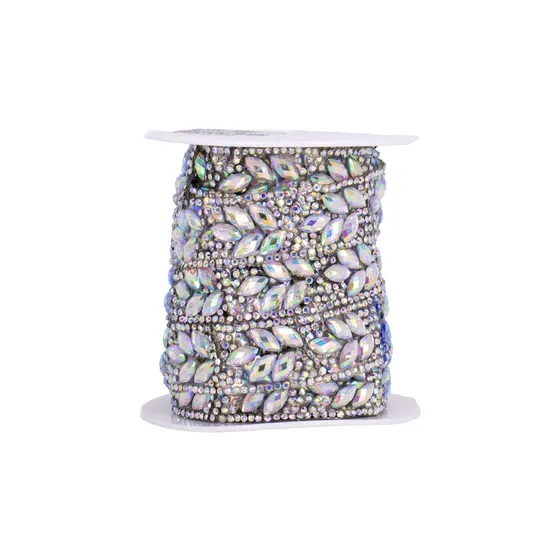 Fita Termocolante Com Strass 1.9Cm Em Vidro Com 5 Metros