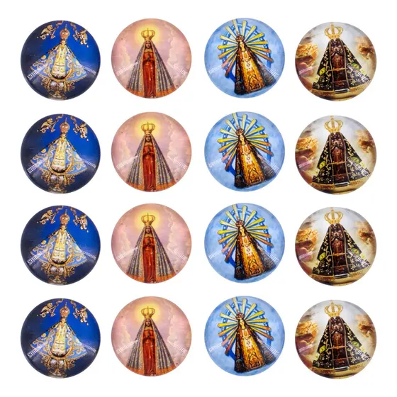 Cabochon Imagem Para Terco Redondo 20Mm Em Vidro Com 100 Pecas