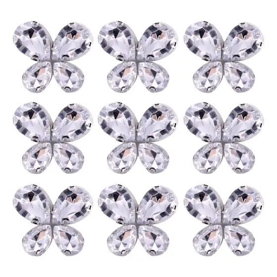Aplique De Chaton Termocolante 30X31Mm Em Acrilico Com 12 Pecas