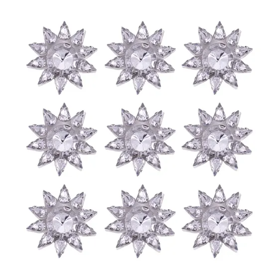 Aplique De Chaton Termocolante 36X36Mm Em Acrilico Com 12 Pecas