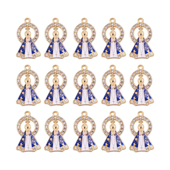 Pingente N. Senhora Com Strass 14X24Mm Em Zamac Com 30 Unidades - 073 Dourado