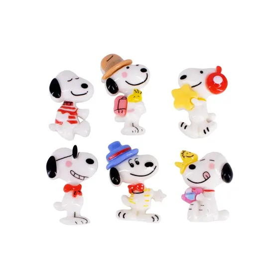 Aplique Snoopy 30Mm Com Brilho Em Resina Com 100 Pecas - 103 Colorido