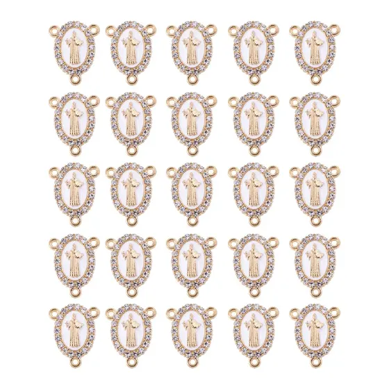 Entremeio Sao Bento Resinado Com Strass 16X20Mm Em Zamac Com 30 Unidades