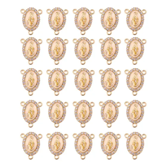Entremeio N.S Das Gracas Resinado Com Strass 16X20Mm Em Zamac Com 30 Unidades