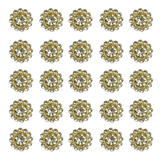 Chaton Redondo Com Borda De Strass 12Mm Em Acrilico Com 500 Pecas
