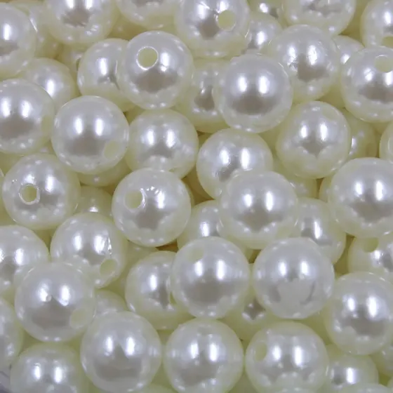 Perola Inteira Com Furo 12Mm Em Abs Com 500Gr