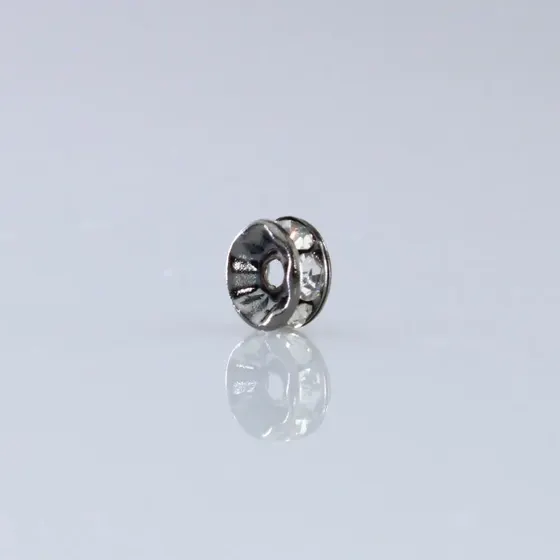 Rondela De Strass 08Mm Em Latao E Vidro Com 100 Pecas