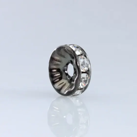 Rondela De Strass 10Mm Em Latao E Vidro Com 100 Pecas