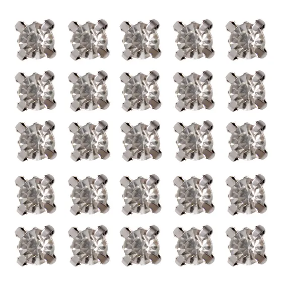 Strass De Costura C/Caixinha 4 Garras Ss28 Em Latao Com 720 Pecas