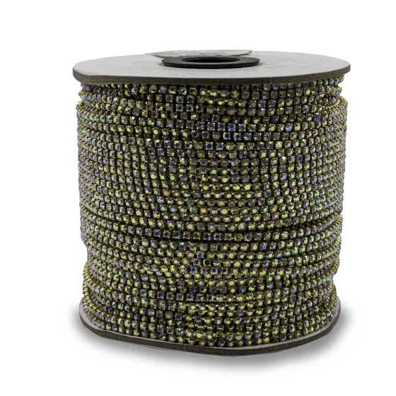 Corrente De Strass Junta Ss12 Em Vidro Com 100 Metros
