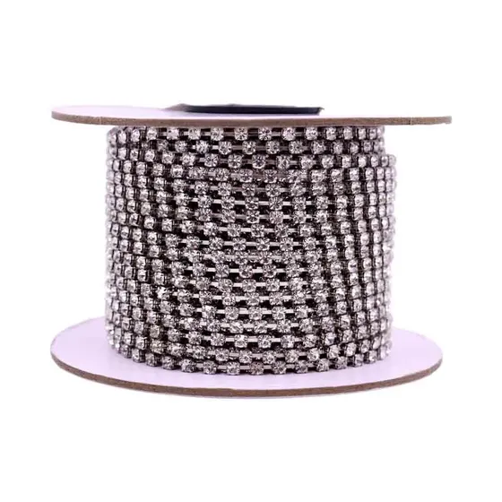 Corrente De Strass Junta Ss14 Em Vidro Com 50 Metros